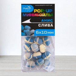 Бойли Dolphin Pop-Ups з гумкою, 6 Х 10мм, Аніс-Слива
